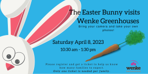 The Easter Bunny visits Wenke Greenhouses